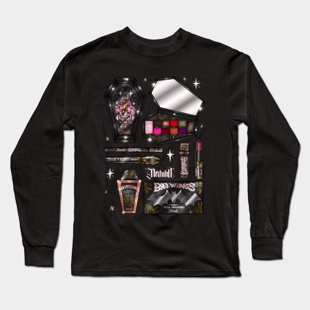 Goth Makeup Collection Long Sleeve T-Shirt by chiaraLBart